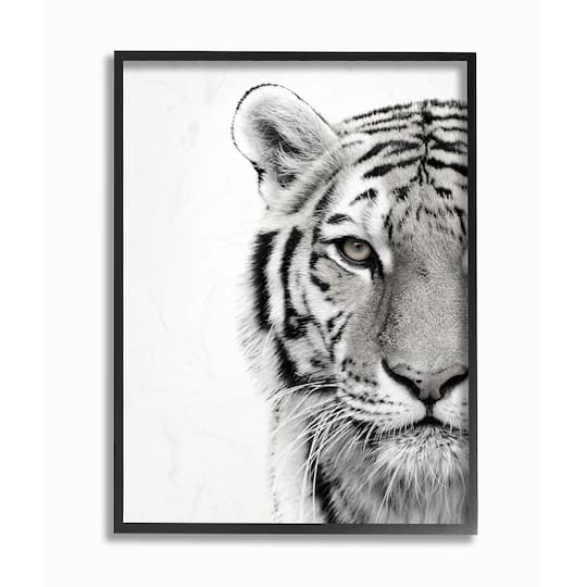 Stupell Industries Black & White Tiger Photography Framed Wall Art